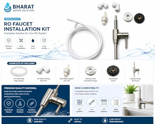 Image of SS 304 Grade Faucet Tap for Cabinet RO Water Purifiers, Stainless Steel (1 /4 inch pipe)