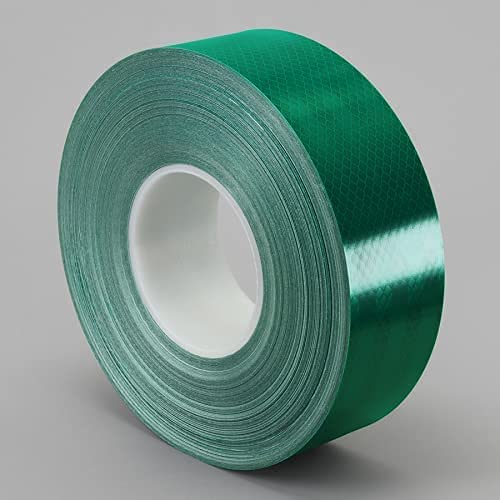 2 Inch (50.8 mm) X 5 Meter (16 Feet) High Intensity Water Proof Conspicuity Warning Reflective Radium Conspicuity Tape Sticker Green