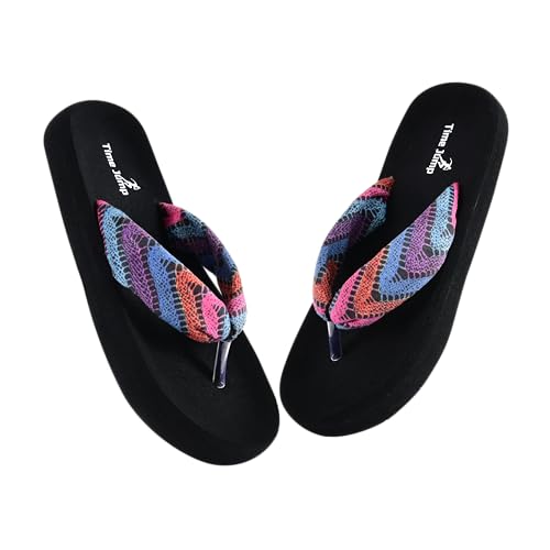 Image of Women's Geometric Print Flip Flops, Memory Foam Footbed, Comfort Slipper