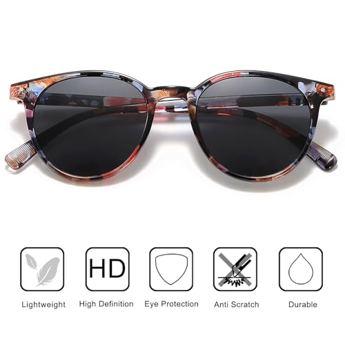 Image of Small Round Polarized Sunglasses for Women Men Compact Vintage Style UV400 Protection Classic Lightweight