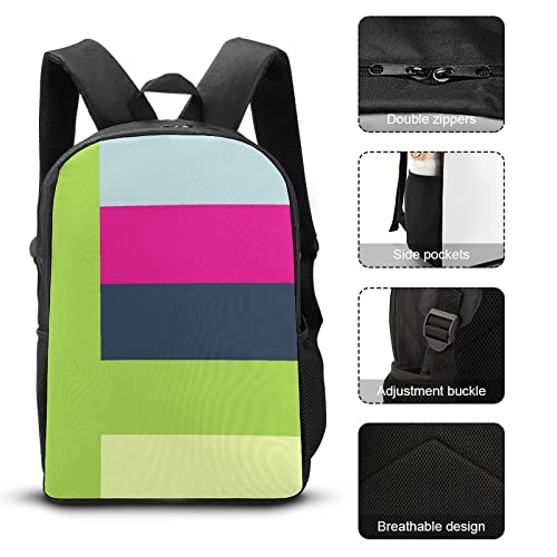 Sac à dos géométrique 17 pouces imprimé 3D unisexe et imperméable - 7