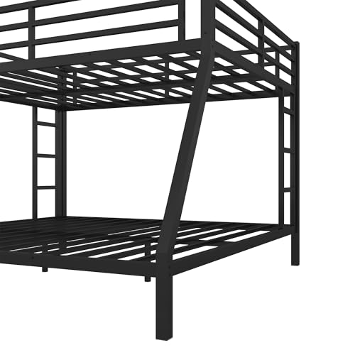 Bellemave Queen Over King Bunk Bed for Adults, Queen Over King Bunk Beds Frame with 2 Side Ladder and Full Length Guardrail, Easy Assemble Bunkbeds, Noise Reduced, Mattress Not Included, Black by Bellemave - Image 6