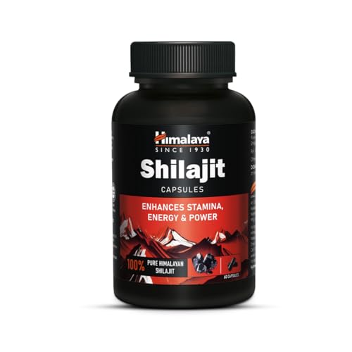 Himalaya Shilajit | 100% Pure Shilajit I 60 Capsules | Enhances Stamina, Energy, and Power | Supports Healthy Testosterone Levels