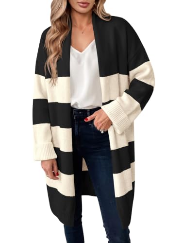Image of Saodimallsu Womens Long Cardigan Sweaters Chunky Open Front Oversized Slouchy Knit Fall Trendy Coatigan Jackets