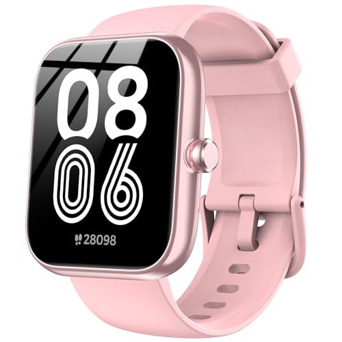 Smart Watch with Alexa Built-in, 1.83' HD Health Fitness Tracker, Bluetooth Calls/Notifications, 120+ Sports Modes, 24/7 Heart Rate/Sleep Tracking, IP68 Waterproof for iPhone and Android (Pink)