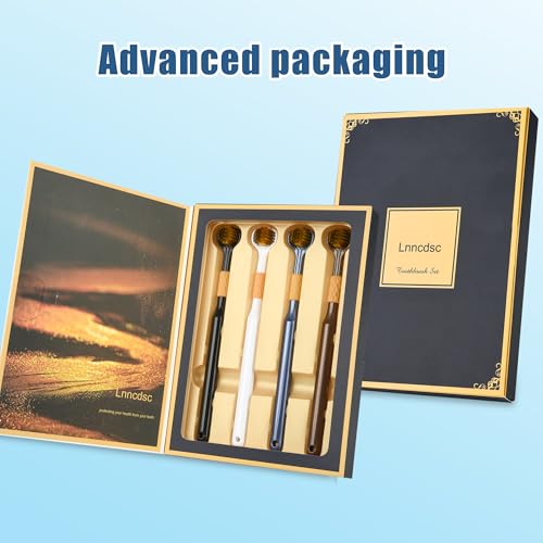 4-Piece Set of 3-Sided toothbrushes Adults, Extra Soft toothbrushes for Adults, Medium Toothbrush for Comprehensive Care of Teeth and Gums.