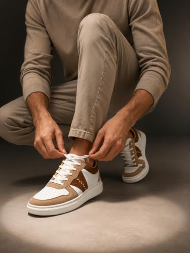 Image of Centrino Minimal Sneakers for Man | Shoes for Men Casual Stylish | Lightweight Lace-Up Canvas Walking Shoes | Cushioned Insole | Breathable Comfortable Anti-Skid | Mens Sneaker Shoes for Everyday Wear (9586)