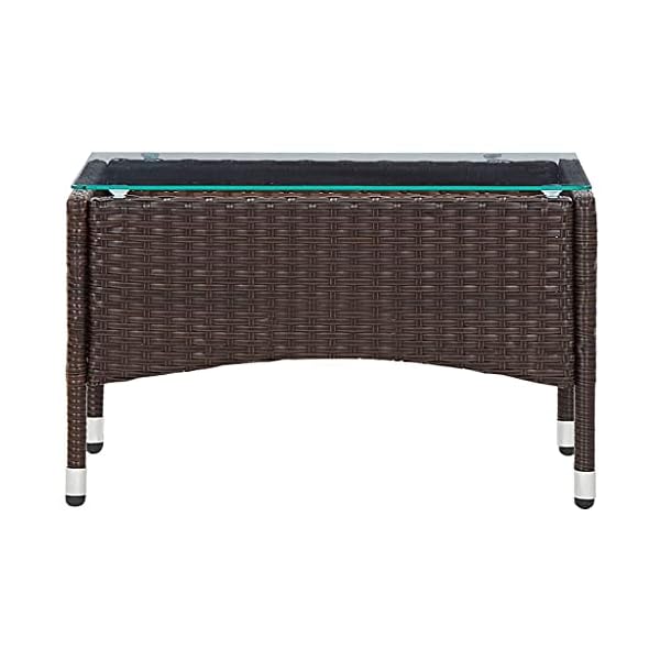 2-TLG Garten-Lounge-Set mit Gehärtetes Glas Couchtisch, 3-Sitzer-Sofa und Sitzpolster, Garten-Sofagarnitur, Dinning… – Bild 4