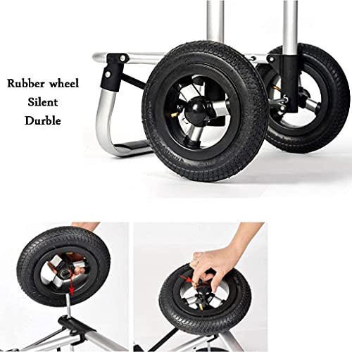 Aufblasbarer, leichter Einkaufstrolley mit Rollen, robust, zusammenklappbar, rot, tragbar und – Bild 7