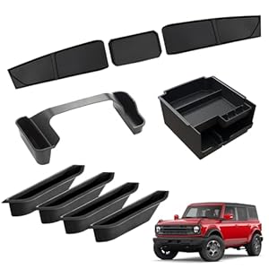 Mabett Juego de organizador de almacenamiento para Ford Bronco 2025, accesorios con control central, almacenamiento de manijas de puerta compatible con Ford Bronco (juego de 4 piezas)