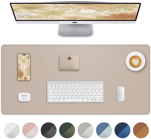 Leather Desk Protector, Large Mouse Pad, Non-Slip, Waterproof PU ...