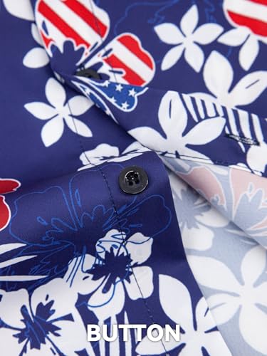 Image of Yoimira Hawaiian Shirts for Men, Print Mens Casual Short Sleeve Button Down Shirts Floral Aloha Beach Shirt