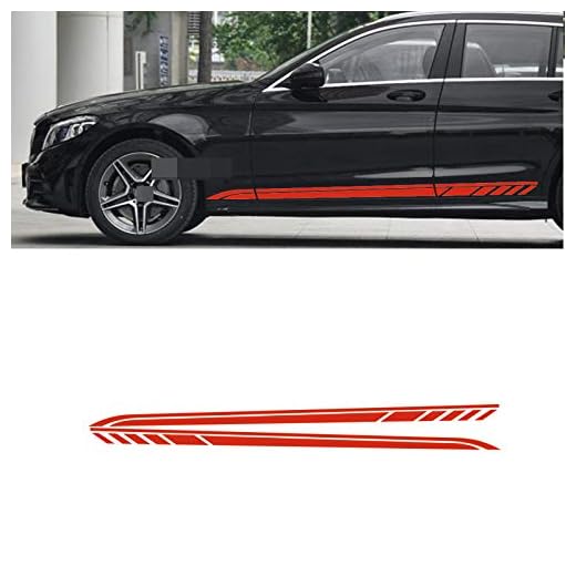 bil klistermärke För Mercedes Benz C Klass 2019 Kombi W205 C63 AMG, 2st Bil Styling Dörr Sida Ränder Kjol Klistermärken Dekal   Tillbehör Bil Klistermärken