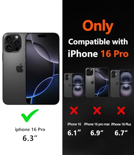 Image of Diverbox for iPhone 16 Pro Case Clear [Compatible with MagSafe] [with Screen Protector + Camera Lens Protection ] with Magnetic Ring Kickstand Phone case for iPhone 16 Pro (Clear Magnetic Ring)