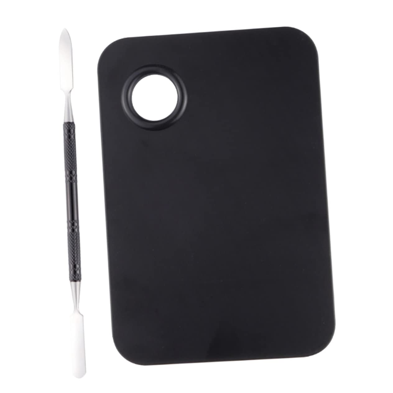 Palette de Nail Art 2 Pièces Double Embout en Acier Inoxydable Noir