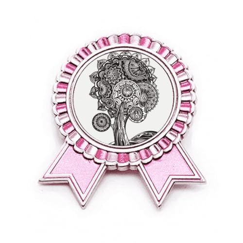 Pin rose gagnant prix médaille en métal noir et blanc
