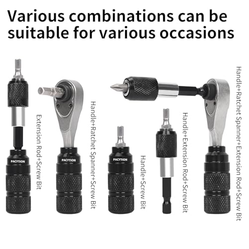 Image of Mini Ratchet Wrench Set with 10 Bits, 1 /4 Ratchet Ratcheting Screwdriver 1 | MTB Road Bike Ratchet Wrench Bike Tool Kit, Bike Repair Kit for Tight Spaces With Extension Rod, Storage Case & Bag
