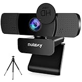 NULAXY Webcam HD 1080P, Webcam USB con Micrófono, Obturador de Privacidad y Trípode para Videollamadas, Clases en Línea, Conferencias, Funciona con Skype, Zoom, FaceTime, Hangouts, PC, Laptop - Negro