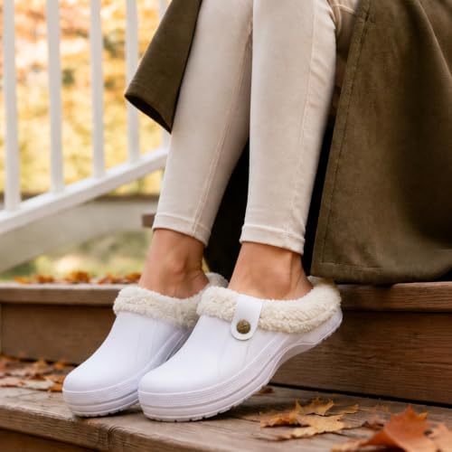 Image of Beslip Fur Lined Clogs for Women & Men Fuzzy Slippers with Memory Foam