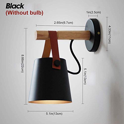 Iyoee Plug In Wall Sconces Set Of Two For Bedroom Lighting Fixtures With On Off Switch Black Wall Lamp Wooden Lamp Arm Bedside Wall Lighting Bathroom Vanity Lights #TOP2