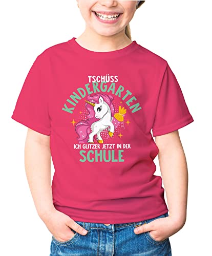 MoonWorks® Kinder T-Shirt Mädchen Schulkind Tschüss Kindergarten ich...