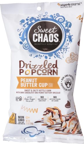 Sweet Chaos Popcorn, Peanut Butter Cup Drizzle, 5.5 Ounce Bag image 3