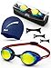 ARiety Profi Schwimmbrille Set &ndash; Anti-Fog, UV-400 & verzerrungsfreie Spiegelgl&auml;ser, inkl. Badekappe + Etui | 170 &deg; Weitwinkel Sicht, Nasenstege in 3 Gr&ouml;&szlig;en &ndash; Ideal f&uuml;r Triathlon & Open-Water