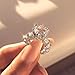 LRGKMCWTOB Fashion 925 Sterling Silver CZ Ring, Wedding Band Cubic Zirconia Half Eternity Stackable Engagement Ring, Dainty Cut Halo Solitaire Engagement Imitation Diamond Ring Size 8