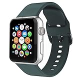 MOOLLY for Watch Band 42mm 44mm, Soft Silicone Watch Strap Replacement Sport Band Compatible with Watch Band Series 5 Series 4 Series 3 Series 2 Series 1 Sport & Edition (42mm 44mm M/L, Olive Green)