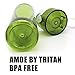 CLEARANCE-21 OZ Sports Water Bottle Plastic Exceptional Durability Tritan Leak Proof Flip Top Double Locking Lid Handle for School Running Gym Yoga with Cleaning Brush (7766-Green)