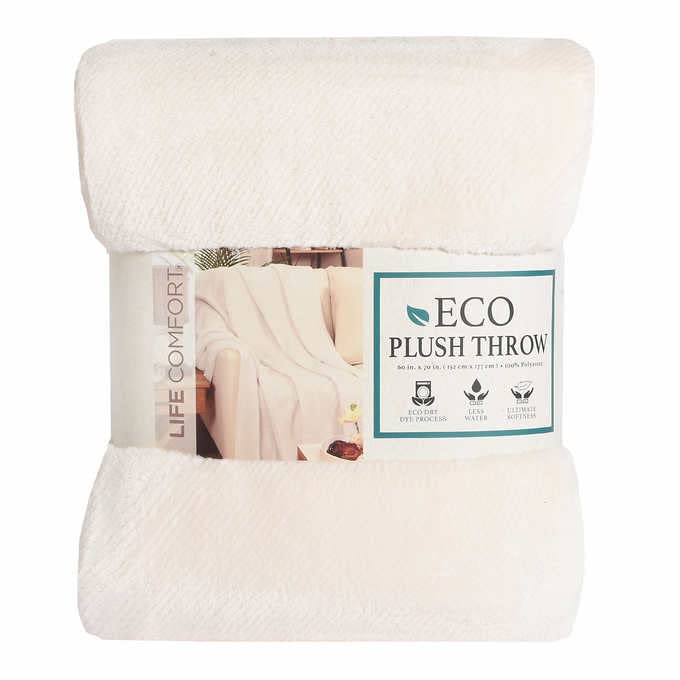 Amazon.com: Life Comfort Eco Plush Throw ( Ivory ) : Home u0026 Kitchen