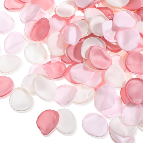 Zelphvt 200 Pcs Fake Flower Petals Silk Rose Petals Artificial Flower Petal for Wedding Bridal Shower Romantic Night Aisle Reception Table Centerpieces Decor Pink