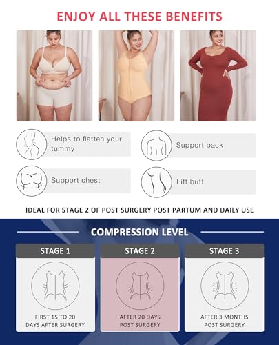 Image of FeelinGirl Shapewear Tummy Control Fajas Colombianas Stage 2 Post Surgery Compression Garment Body Shaper for Women