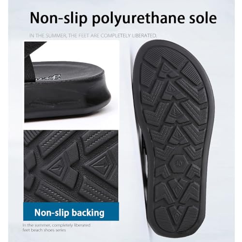 Men's Beach Sandals Summer Lightweight Ring Toe Bunion Flat Slippers, Casual Soft Non-Slip Foot Correction Men's Beach Sandals for Plantar Fasciitis4