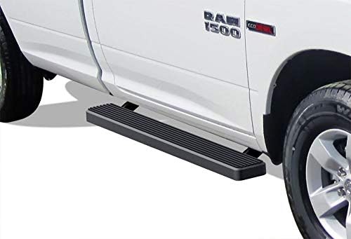 APS iBoard (Black Powder Coated 5 inches) Running Boards Nerf Bars Side Steps Step Rails Compatible with Ram 1500 2009-2018 Regular Cab & Ram 2500 3500 2010-2023