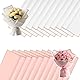 Luxoraiova 20 Blatt Blumenstrauß Geschenkpapier - Wasserdicht Kunststoff-Blumenfolie mit Goldrand, Blumenpapier für Geschenkverpackungen, BlumenKunst und Handwerk (Rosa und Weiß, 58x58cm)