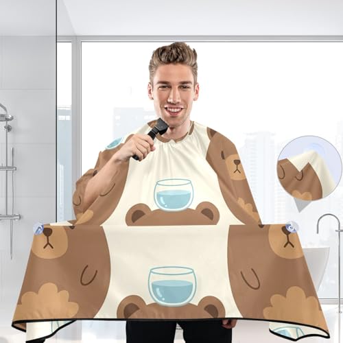 Capa de barbería impermeable para hombre con cierre ajustable miniatura 6