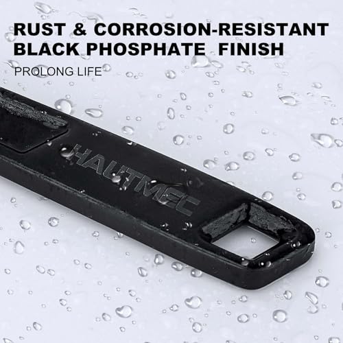 Image of HAUTMEC 6 inch Adjustable Wrench Extra Wide Jaw Black Finish Adjustable Wrenches Drop-Forged CR-V Steel Metric & SAE Scales for Home Garage Workshop DIY
