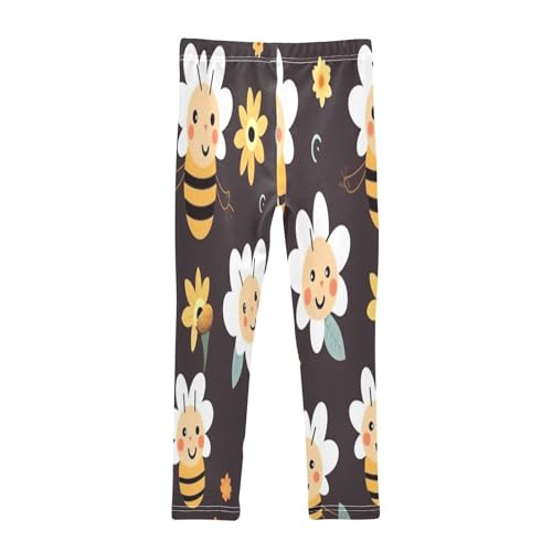 Toddler Girls Leggings Printed Yoga Pants Leggings Flower Bee for Kids2