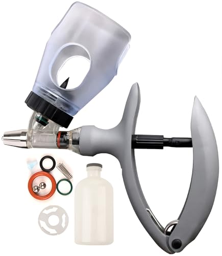 Pistola de Jeringa Autoinyector para Ganado y aves de Corral, InyeccióN Continua Ajustable con Adaptador para Botella para Cabras, Cerdos y Vacas(B-2ml)