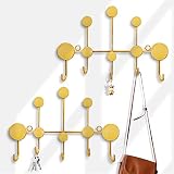 Dianhengmi Coat Rack Wall Mounted, 5 Wall Hooks Heavy Duty Gold Metal Hanger, Coat Hooks for Coat Ha