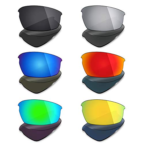Mryok 6 Pairs Polarized Replacement Lenses for Oakley Bottlecap Sunglass - Stealth Black/Fire Red/Ice Blue/Silver Titanium/Emerald Green/24K Gold