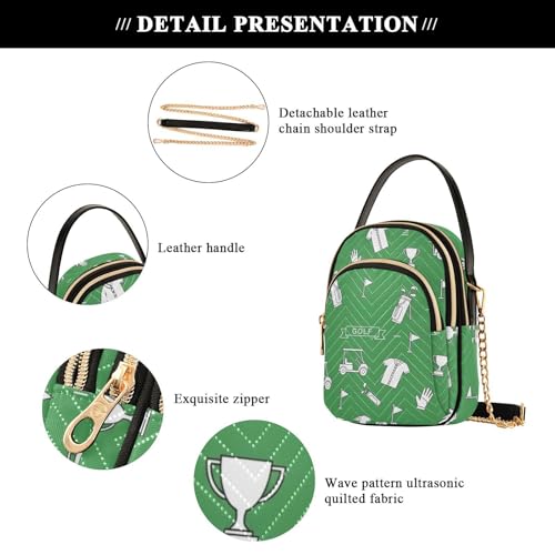 Image of MCHIVER Golf Crossbody Bag for Women Cell Phone Purse Wallet with Removable Chain Shoulder Handbag