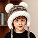 Cute Furry Children's Knitted Hat, Warm Fashion Ear Flap Cap for Babies & Toddlers in Vibrant Colors,Red,52Cm