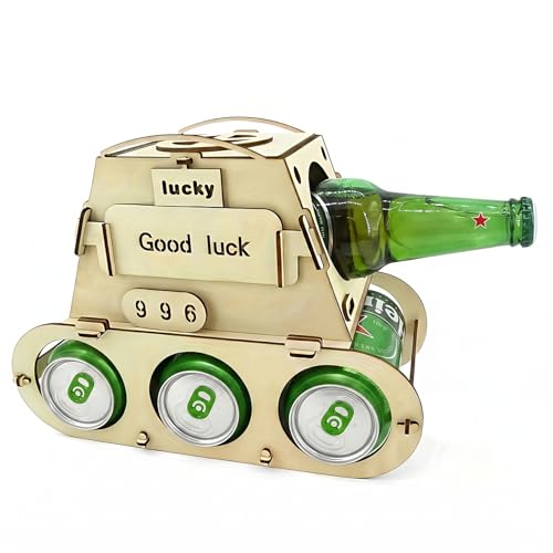 Oelrstfe Porte-bouteille en bois - Porte-bouteilles en bois - Porte-bouteille de bière DIY - Cadeau pour hommes, pères et amis, cadeaux d'anniversaire, fête des pères