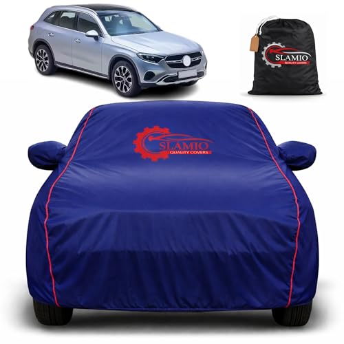 Image of Car Cover for Mercedes-Benz GLC 250 220 | 100% Waterproof Heavy-Duty 3-Layer Car Body Cover | All-Weather Rain, UV, Sun & Dust Protection | Custom Fit | Mirror & Antenna Pockets | Navy Blue