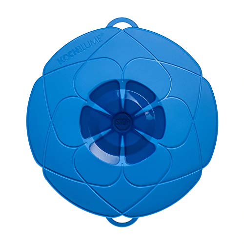 Kochblume L 29cm | Überkochschutz | Spritzschutz | für Töpfe von 14-24cm geeignet | Ein Deckel für alles, Variante:Mittel Q 29 cm 14-24 cm, Kochblume Farbe:Blau L 29cm