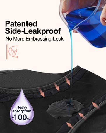 Incontinence Underwear For Women, 100ML Leakproof Lace Briefs, Period Panty for Postpartum Bladder Leak, 3 Pack (Medium, Black) - Image 4