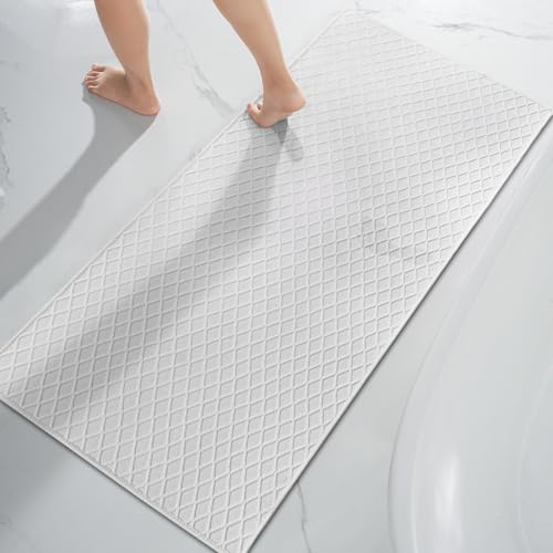 AMOAMI Bath-Mat,Ultra Thin Bath-Rugs Runner,Rubber Backed Bath Mats for Bathroom Non Slip, Absorbent Bath Rug for Bathroom Floor, Shower, Sink 2'x 4'(