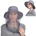 USHAKE Mosquito Head Net Hat, Safari Hat Sun Hat Bucket Hat with Hidden Net Mesh Protection from Insect Bug Bee Mosquito Gnats for Outdoor Lover Men or Women